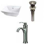 AMERICAN IMAGINATIONS 19.75-in. W Wall Mount White Vessel Set For 1 Hole Center Faucet AI-30325